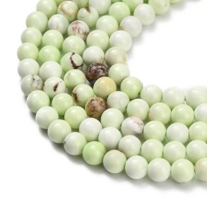 Lemon jasper, round bead, light green, 6-6.5 mm, 10 pcs