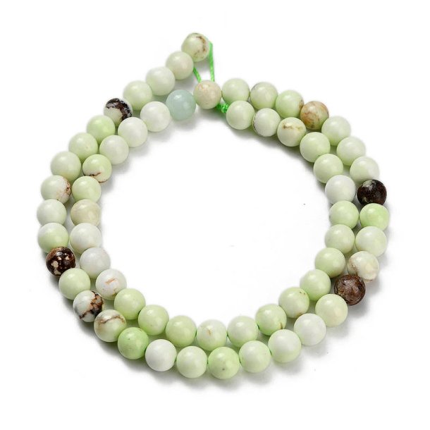 Lemon jasper, full strand, round bead, light green, 6-6.5 mm, 60 pcs