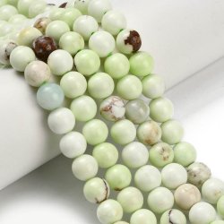 Lemon jasper, round bead, light green, 6-6.5 mm, 10 pcs