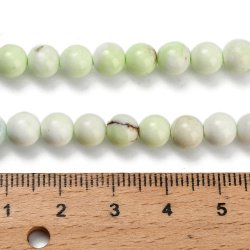 Lemon jasper, round bead, light green, 6-6.5 mm, 10 pcs