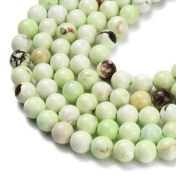 Lemon jasper, round bead, light green, 8-8.5 mm, 6 pcs