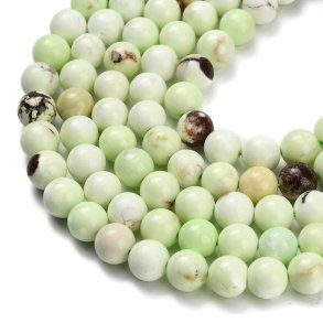 Lemon jasper, round bead, light green, 8-8.5 mm, 6 pcs