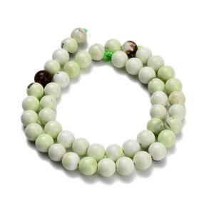 Lemon jasper, full strand, round bead, light green, 8-8.5 mm, 47 pcs