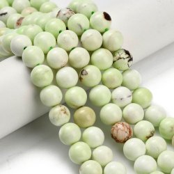 Lemon jasper, round bead, light green, 8-8.5 mm, 6 pcs