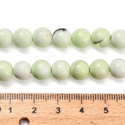 Lemon jasper, round bead, light green, 8-8.5 mm, 6 pcs