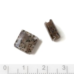 Dendrit, flache viereckige Perle f&uuml;r Kn&uuml;pfarmb&auml;nder, 10x10 mm, 1 Stk