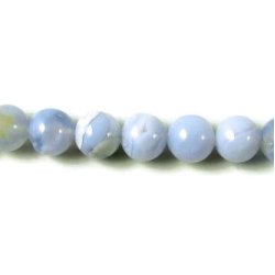 Blauer Chalcedon, ganzer Strang, hellblau, rund, 3,5 mm, 95 Stk.