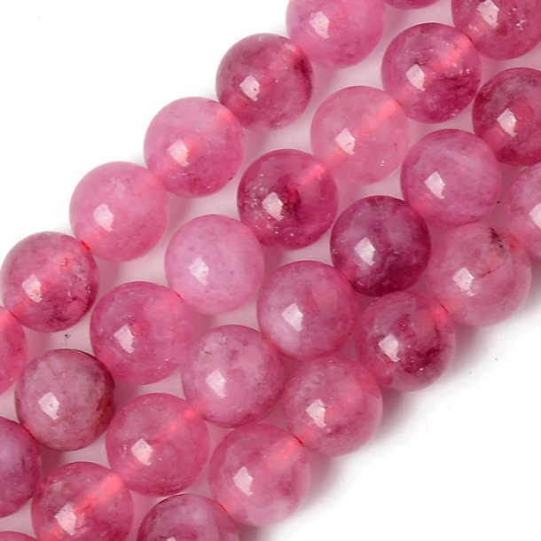 Chalcedony, dyed, pink, round bead, 8mm, 6pcs.