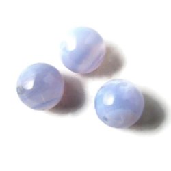 Blauer Chalcedon, ganzer Strang, hellblau, rund, 3,5 mm, 95 Stk.