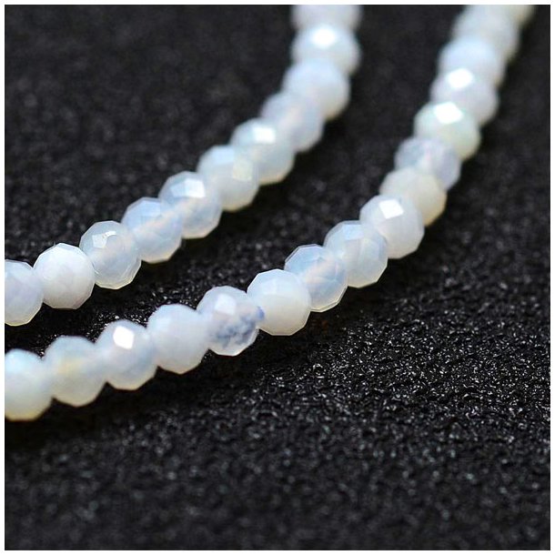 Blue chalcedony, complete strand, light blue, faceted 2mm, 160pcs
