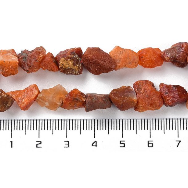 Karneol, rohe unebene Nuggets, rotbraun, ca. 10-11x6-7 mm, 6 Stck