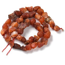 Karneol, rohe unebene Nuggets, rotbraun, ca. 10-11x6-7 mm, 6 Stck