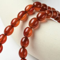 Karneol, tonnenfrmige Perle, rtlich braun, 11x9 mm, 6 Stck