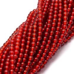 Karneol, ganzer Strang, rot-braun, kleine runde Perle, 2 mm. 180 Stk