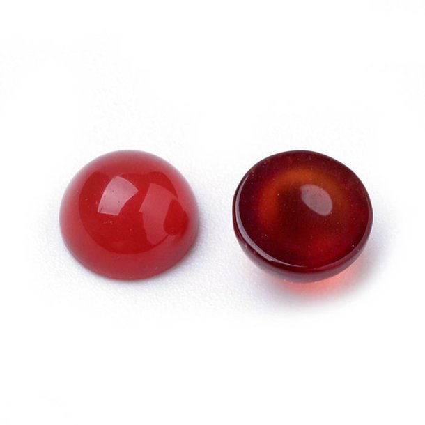 Carnelian, cabochon, round, flat back, 6x3.5 mm, 2 pcs.
