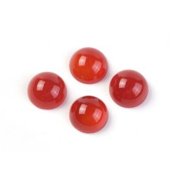 Carnelian cabochon, round, reddish brown, 8x4 mm, 2 pcs