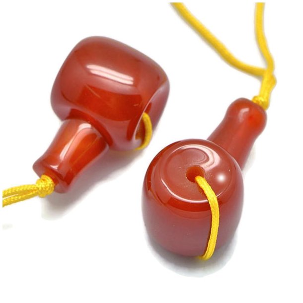 Carnelian, guru bead, 3-hole, redbrown, 21x11 mm, 1 set