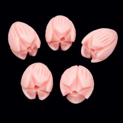 Synthetische Korallenperle, Bltenknospe, pink, 11,5x8,5, Loch 1 mm, 4 Stk.
