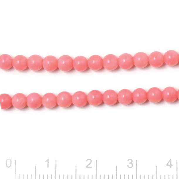 Coral bead, imitation, full strand, pink salmon, 4mm, appx. 95pcs