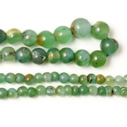 Chrysopras, halber Strang, runde Perle, grnliche Farben, 4 mm, ca.44 Stk
