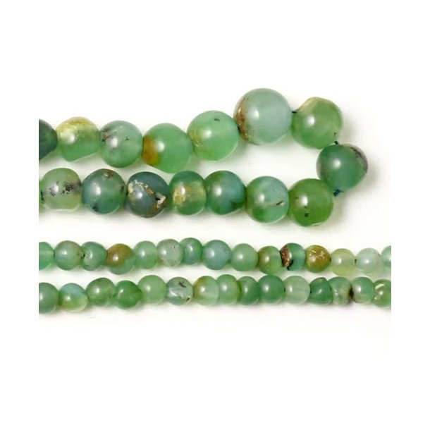 Chrysoprase, half strand, round bead, green, 4mm, ca. 44pcs