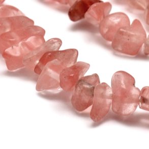 Cherry quartz beads, pink, double strand, nuggets, appx. 3-8x7-9 approx. 200 pcs