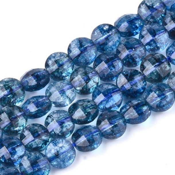 Kyanite, flat round, dyed, blue, 6x4mm, 10pcs.