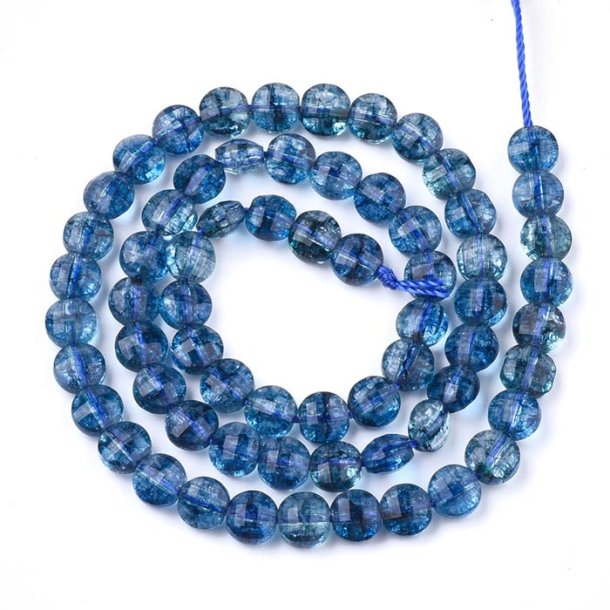 Kyanite, hole strand, flat round, dyed, blue, 6x4mm, about 66pcs.