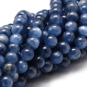 Kyanit, runde Perle, blau, A-grade, 8 mm, 2 stk