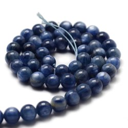 Kyanit, runde Perle, blau, A-grade, 8 mm, 2 stk