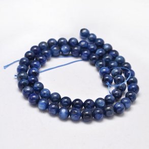 Kyanit, ganzer Strang, runde Perle, blau, 6 mm, 68 Stk.