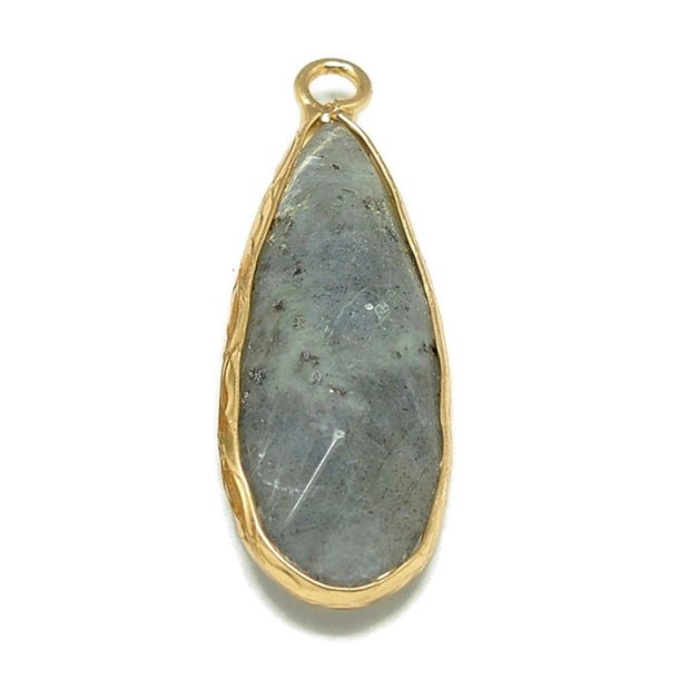 Goldplated Labradorite drop, 31x12mm, 1pcs.
