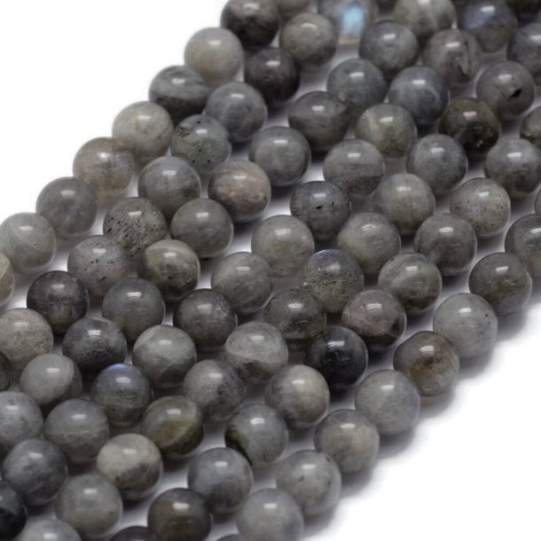 Labradorite, grayish, alternating, full strand, round bead, 6 mm. appx. 66 pcs.