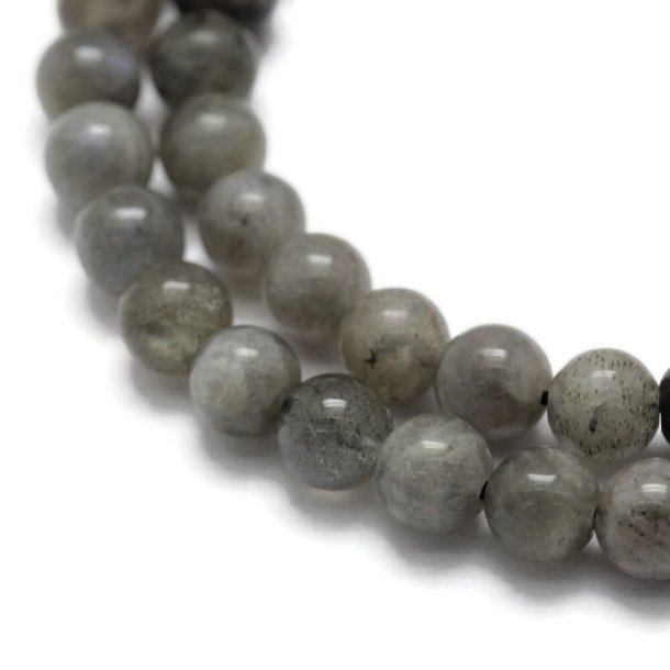 Labradorite, grayish, alternating, round bead, 6 mm. 10 pcs.