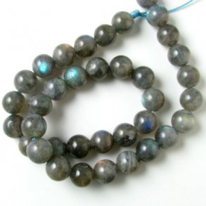 10 Inches Earth Mined Blue Flash Labradorite Drilled Beads Strand 107.50 Cts 