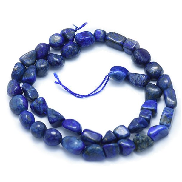 Lapis Lazuli, full strand, polished dark blue nuggets, ca. 12x8x6 mm, ca. 40 pcs