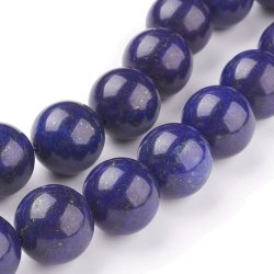 Lapislazuli, tiefblau mit Sprenkeln, rund, 14 mm, 2 Stk.