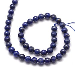 Lapis lazuli, entire strand of beads, dark blue, round, 8mm, 47pcs.