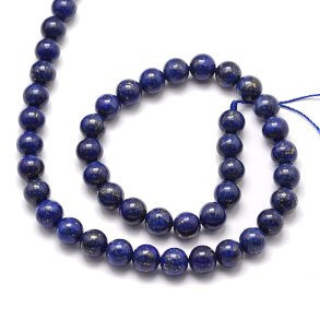 Lapis lazuli, entire strand of beads, dark blue, round, 8mm, 47pcs.