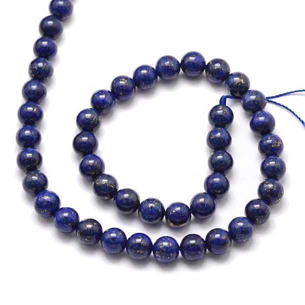 Lapis lazuli, entire strand of beads, dark blue, round, 8mm, 47pcs.
