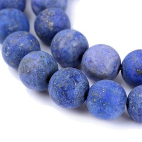 Lapislazuli, runde Perle, mattiert, 6 mm, 10 Stk.