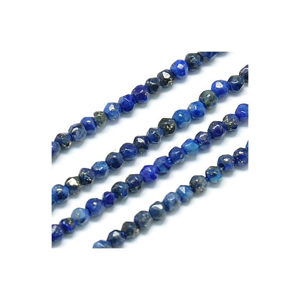 Lapis, entire strand of beads, dark blue, small, facetted, 2mm, ca.160pcs