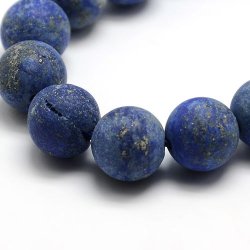 Lapis-Lazuli, matt, runde Perle, dunkelblau, 10mm, Strang ca. 37 stk