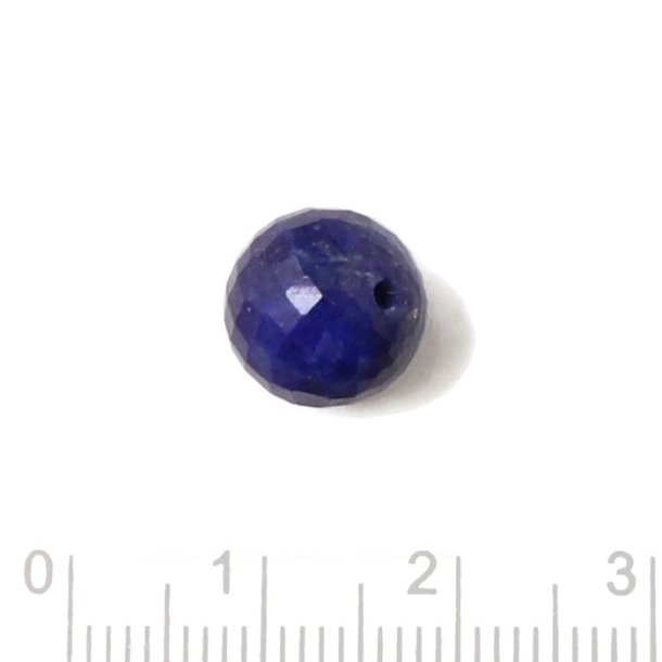 Lapis lazuli, half-drilled, facetted, round bead, A-grade, 10mm, 1pc
