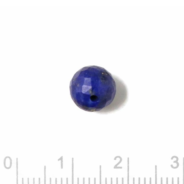 Lapis lazuli, half-drilled, facetted, round bead, A-grade, 8mm, 1pc