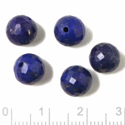 Lapis-Lazuli, Tropfen, angebohrt, facettiert, rund, A-grade, 8 mm, 1 Stk