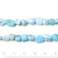 Laimar, unebene Perlen, ganzer Strang, Nuggets, hell T&uuml;rkis, B-grade, 8x6x5 mm, 56 Stk