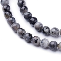 Larvikite, round bead, grey schimmering, 4 mm, 10pcs.