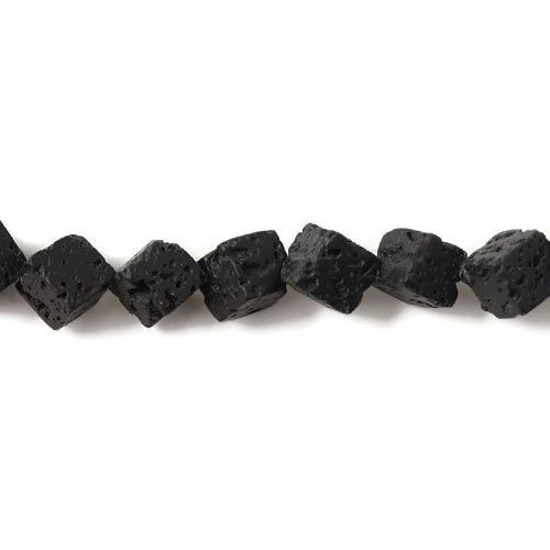 Lava-Perle, Würfel, 6x6x6 mm, 10 Stk