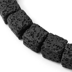 Lava-Perle, Wrfel, 14x14x14 mm, 6 Stk.